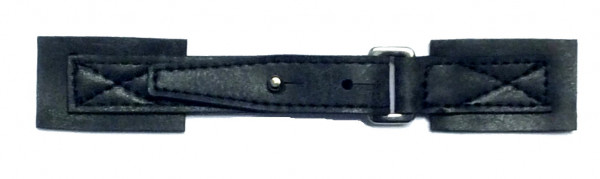 Bekleidungsverschluß antike Leder - Optik 140 x 25 mm grau