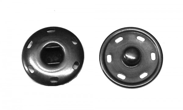 Druckknopf zum Annähen Metall schwarz antik 30 mm