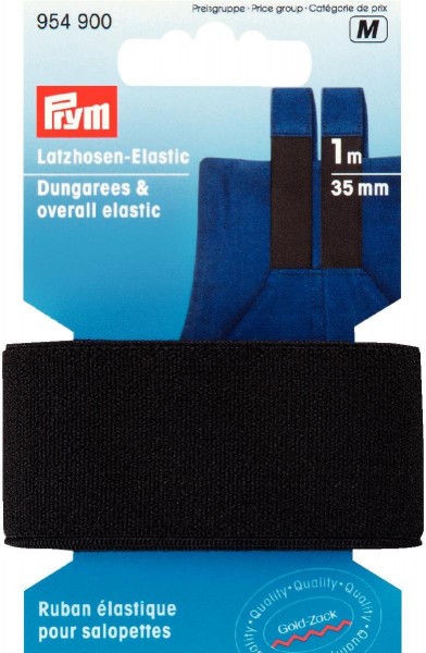 Prym 954900 Latzhosen-Elastic 35 mm schwarz