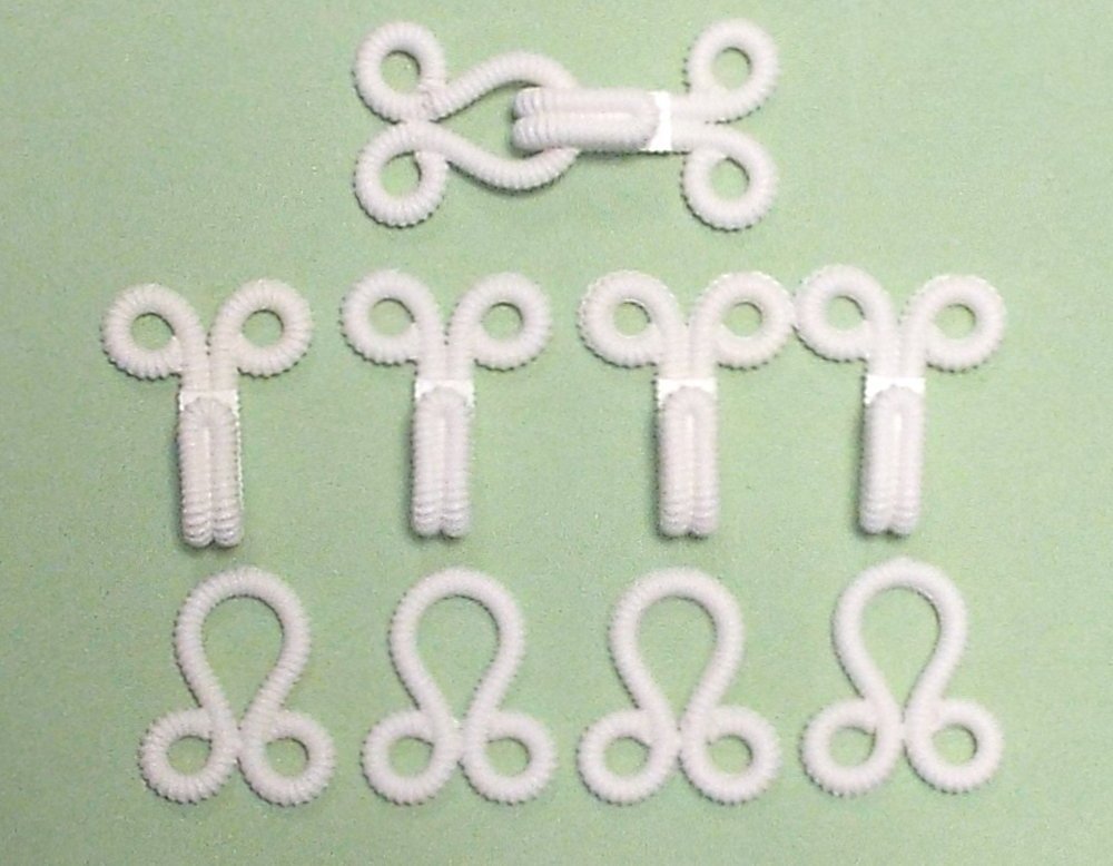 2 Paar Haken und Augen weiß 25 mm lang Haken & Augen Verschlüsse