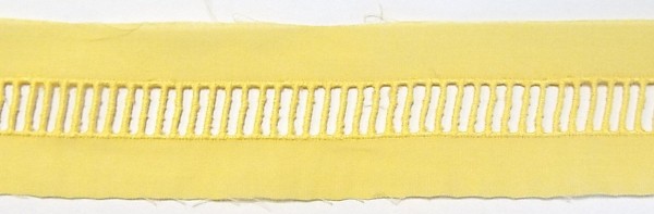Baumwollespitze gelb, fein gestickt 35 mm