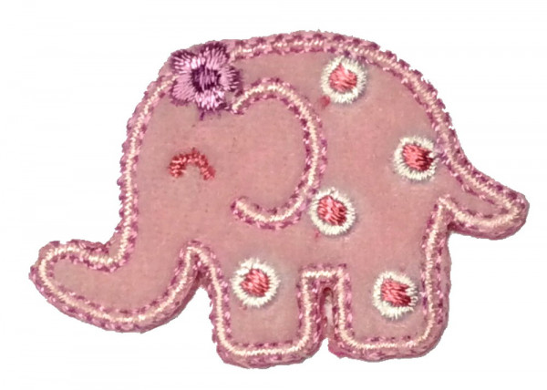 Applikation rosa Elefant 45 x 30 mm