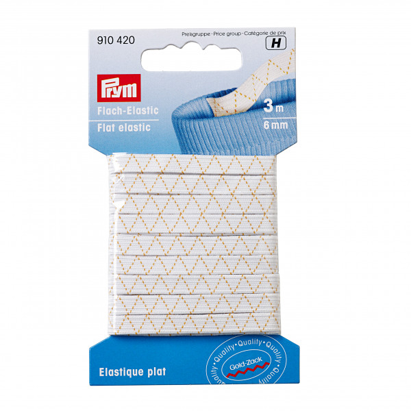 Prym 910420 3 m Flach-Elastic 6 mm weiß