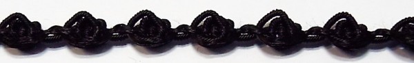 Borte in Knötchen gelegt zu kleinen Rosen matt 8 mm schwarz