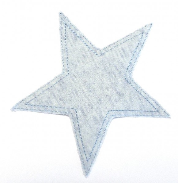 Patches/Bügelflicken Stern Jersey blau 11,5 cm