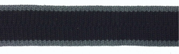 Wolltresse Einfaßband schwarz/grau 35 mm