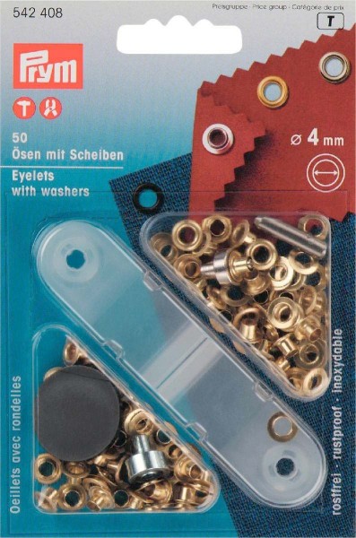Ösen und Scheiben MS 4,0 mm goldfarbig