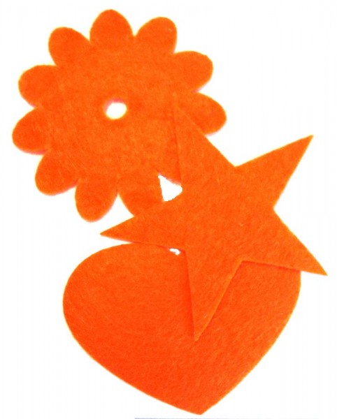 Patches/Bügelflicken Velour-Optik ca. 6 cm, 3er Set (orange)