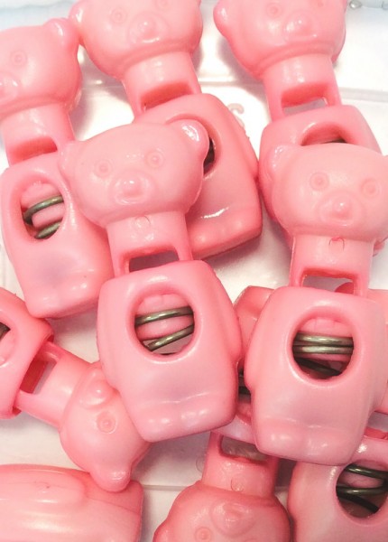 Kordelstopper Bärchen rosa 1-Loch