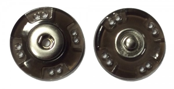 Druckknopf zum Annähen schwarz Kunststoff / Metall 25 mm