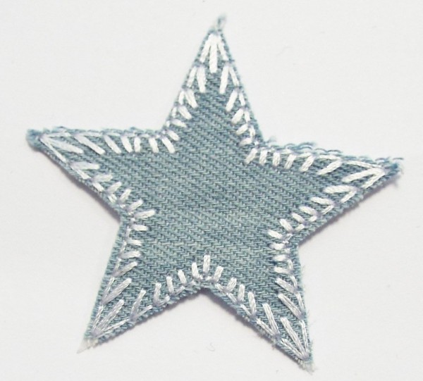 Patches Stern Jeans, klein 50 mm (hell blau)