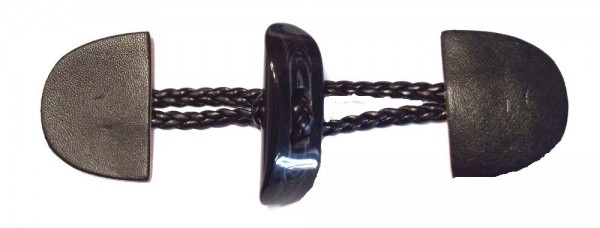 Knebelverschluß schwarz mit Knebelknopf 13 cm