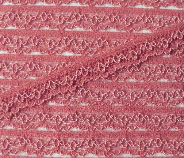 Wäschespitze elastisch 11 mm alt rosa