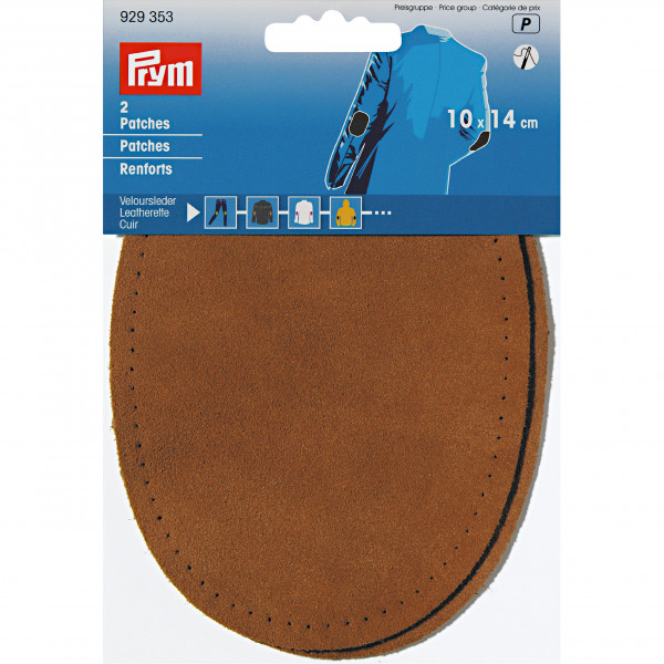 Prym 929353 Patches Veloursleder, zum Aufnähen, 10 x 14cm, camel