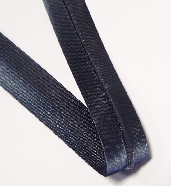 Satinschrägband 20 mm grau blau