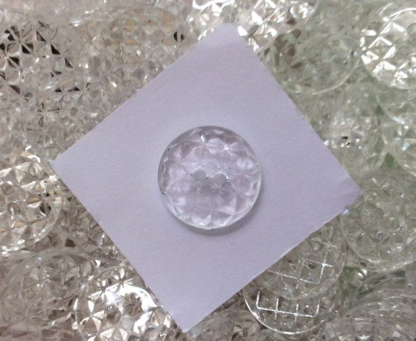 100 Knöpfe transparent facettiert 14 mm