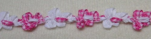 Borte mit Vichy-Karo-Band 10 mm pink-weiss