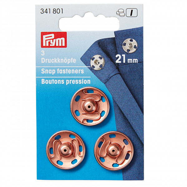 Prym 341801 Annäh-Druckknöpfe 21 mm rosègold