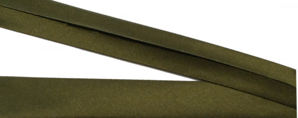 Satinschrägband 20 mm oliv vorgefalzt