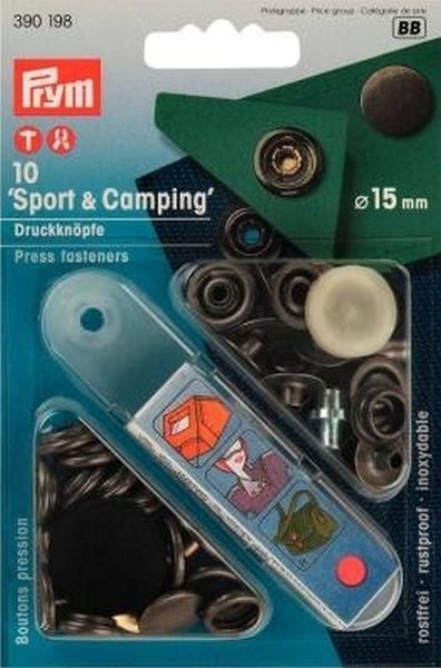 Prym 390199 Nähfrei-Druckknopf Sport & Camping 15 mm altmessing