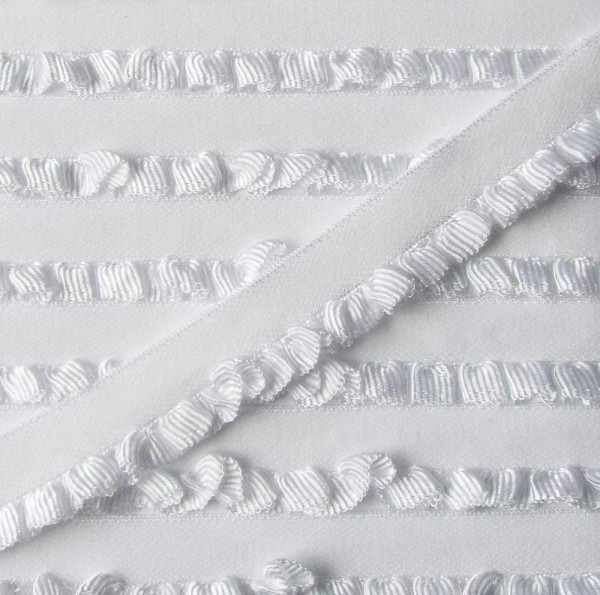 Wäschespitze/Wäscherüsche elastisch 13 mm weiß