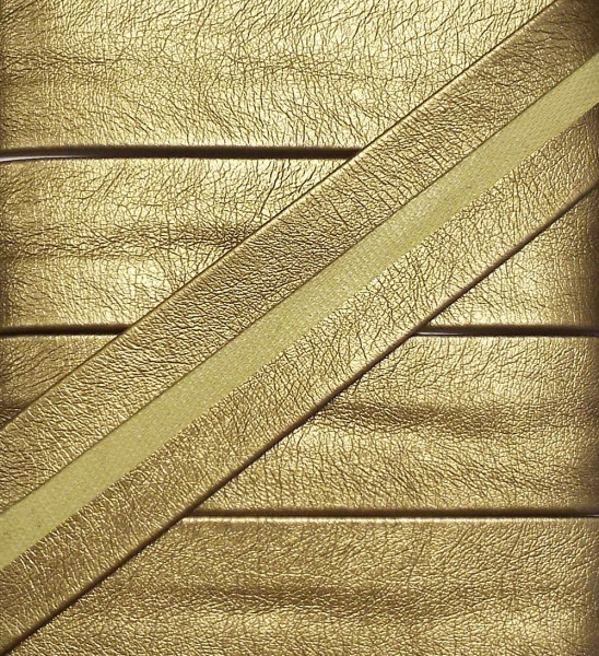 1,5 m Einfaßband/Kunstleder 25 mm vorgefalzt altgold