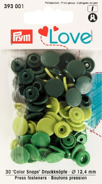 Prym 393001 Nähfrei-Druckknopf Color Snaps 12,4 mm grün