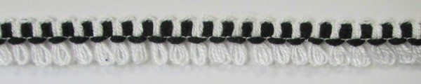 Schlaufenborte schwarz/weiß 13 mm