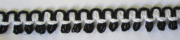Schlaufenborte schwarz/weiß 10 mm