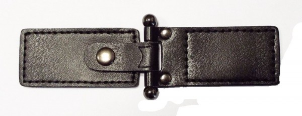Bekleidungsverschluß schwarz silber brüniert 45 x 135 mm