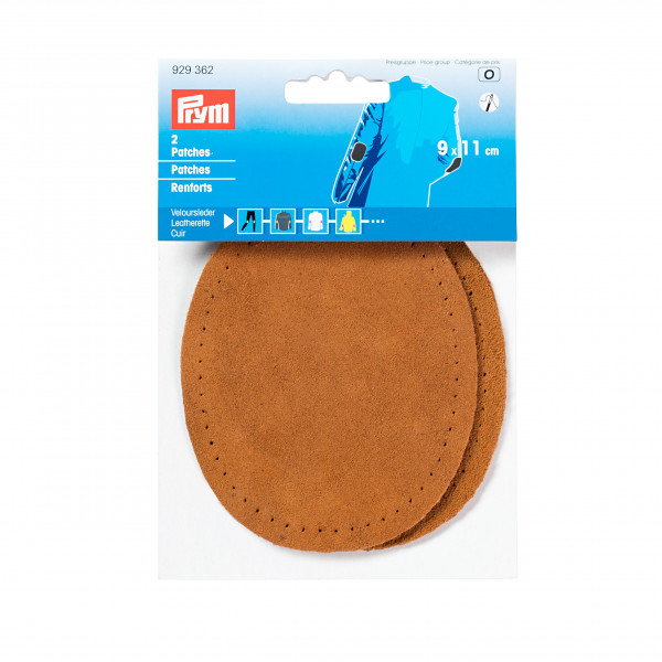 Prym 929362 Patches Veloursleder, zum Aufnähen, 9 x 11cm, braun