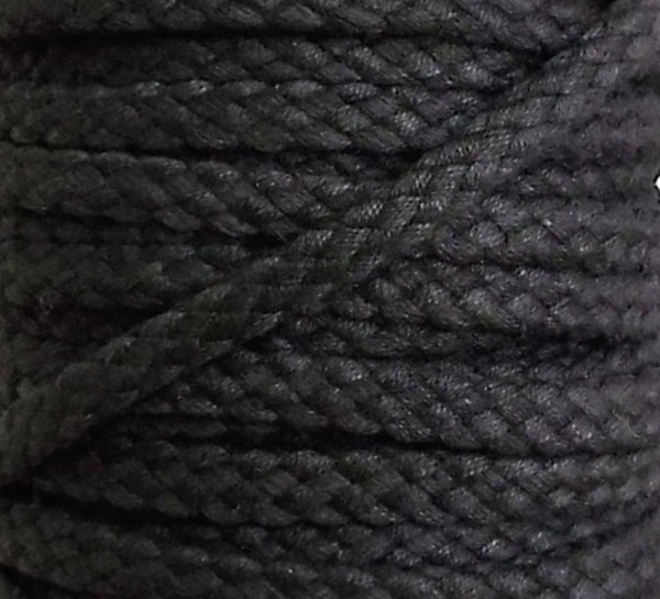 Baumwollkordel 6 mm schwarz