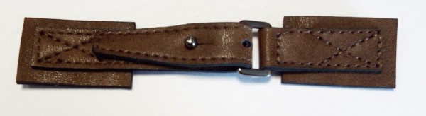 Bekleidungsverschluß antike Leder - Optik mit Dorn 140 x 25 mm (braun)