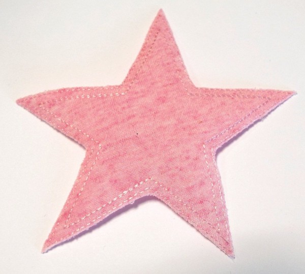 Patches/Bügelflicken Stern Jersey rosa 11,5 cm