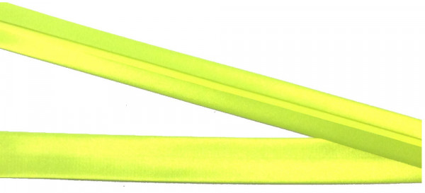 Satinschrägband 20 mm neon gelb fluorenzierend