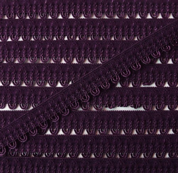 Wäschespitze elastisch 11 mm aubergine