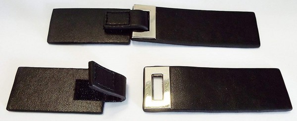 Bekleidungsverschluss schwarz mit Klettband 16 cm