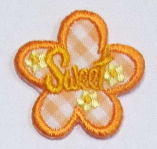 Applikation Blume "Sweet" in orange 25 x 25 mm
