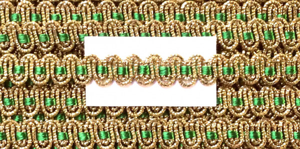Borte Lurex 10 mm gold grün